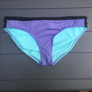 Kenneth Cole Blue and Purple Color Block Bikini Bottom XL